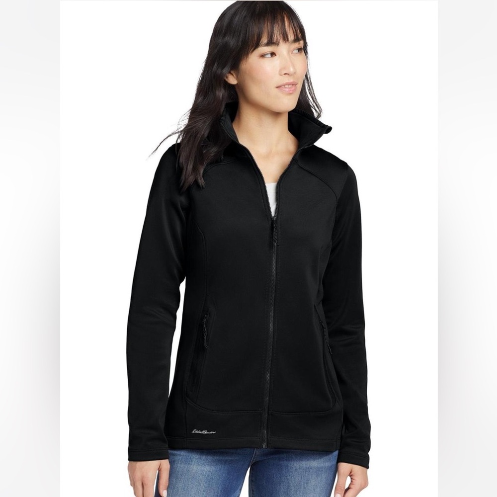 Eddie Bauer Women's Highpoint Fleece Jacket Medium Black Full Zip Up Outdoors